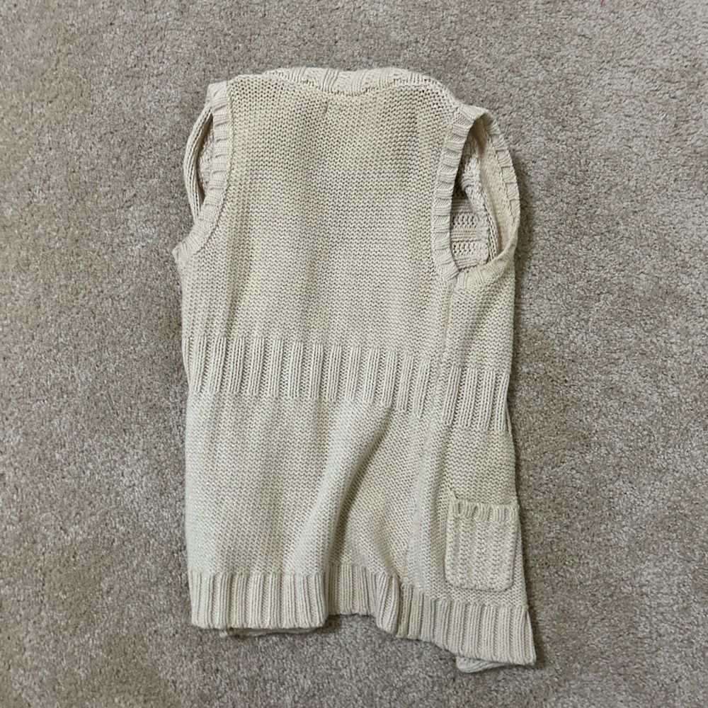 Kaisely Women's Cream Knit V-Neck Sweater Vest and Burgundy Sweater Dress Bundle
